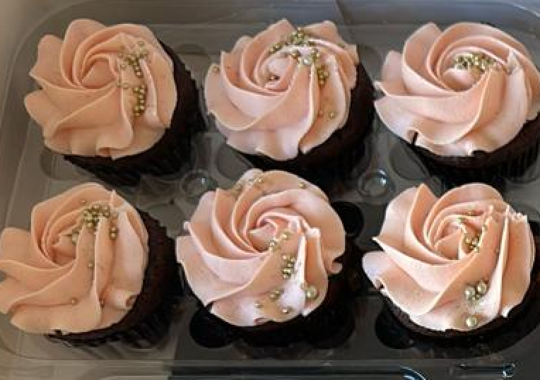 Pink Floral Cupcakes - 12